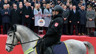 عرض عسكري بمناسبة الذكرى الثلاثين لجمهورية صربسكا في بانيا لوكا، شمال البوسنة، الأحد 9 يناير 2022.