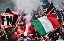 Archives : manifestation de membres du parti néofasciste "Forza Nuova" le 4 novembre 2017 à Rome