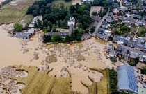 Large areas of the village of Erftstadt-Blessem were flooded in July 2021.