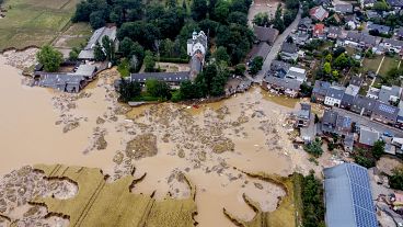 Large areas of the village of Erftstadt-Blessem were flooded in July 2021.