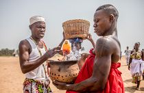 Voodoo-Zeremonie in Ouidah, Benin.