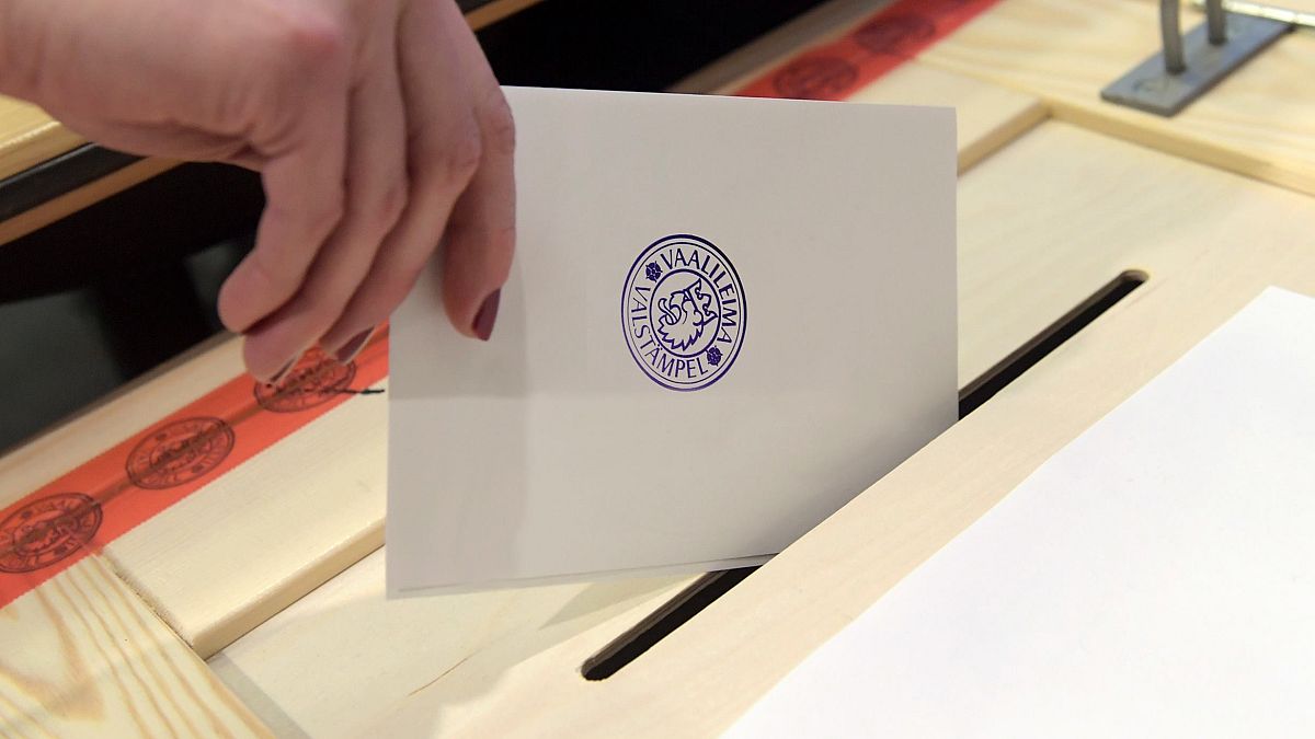 File picture of ballot being cast in Finnish election 