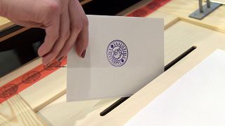 File picture of ballot being cast in Finnish election 