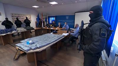 Croatia police display drugs seized in two raids