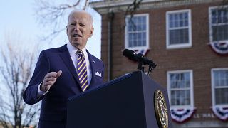 President Joe Biden speaks in support of changing the Senate filibuster rules to ensure the right to vote is defended, Atlanta, Georgia, USA, Jan. 11, 2022.