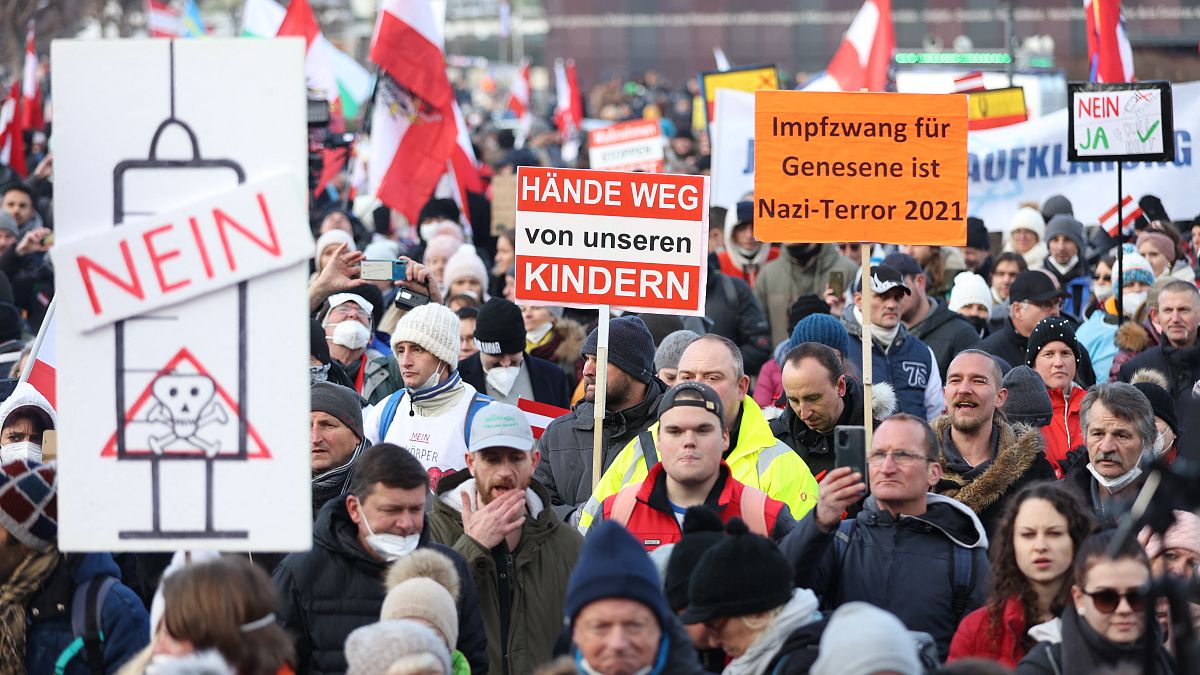 Proteste gegen die Impfpflicht in Wien, 8.1.2022