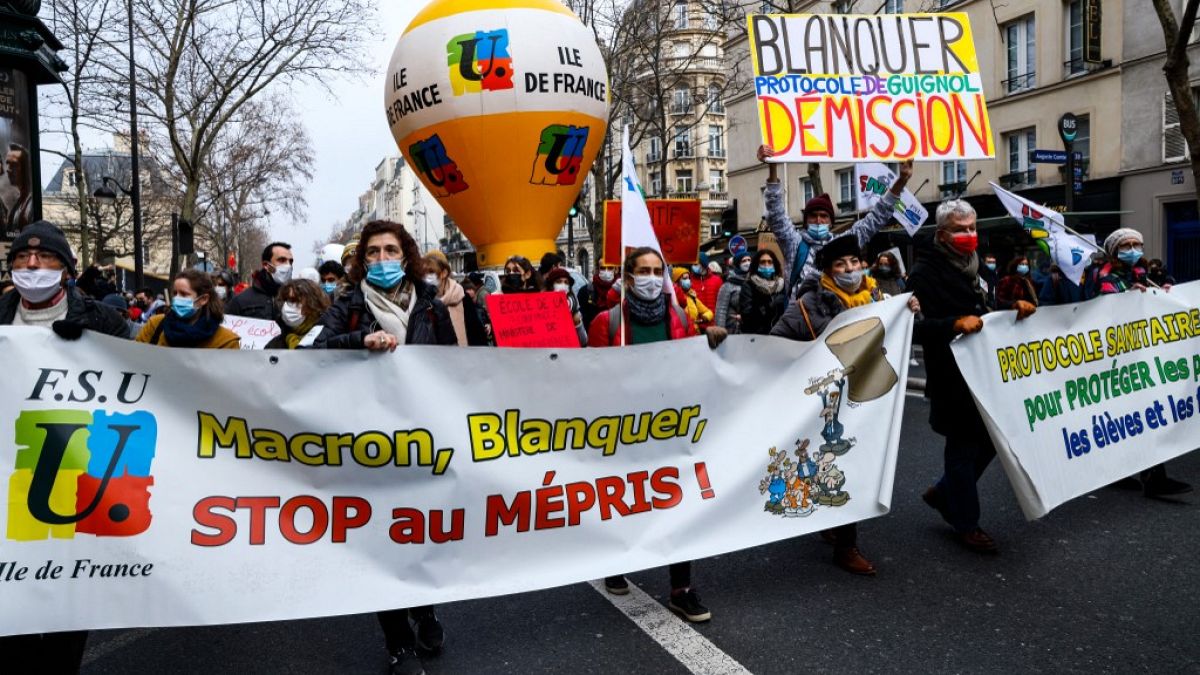 Eine der zahlreichen Demos von Lehrkräften in Frankreich an diesem Donnerstag