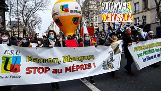 Eine der zahlreichen Demos von Lehrkräften in Frankreich an diesem Donnerstag
