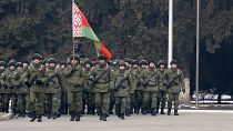Белорусские военные в составе миротворческого контингента ОДКБ в Казахстане