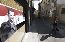 Un portrait de Bachar Al Assad dans une rue de Damas, Syrie, le 15 septembre 2011 - archive