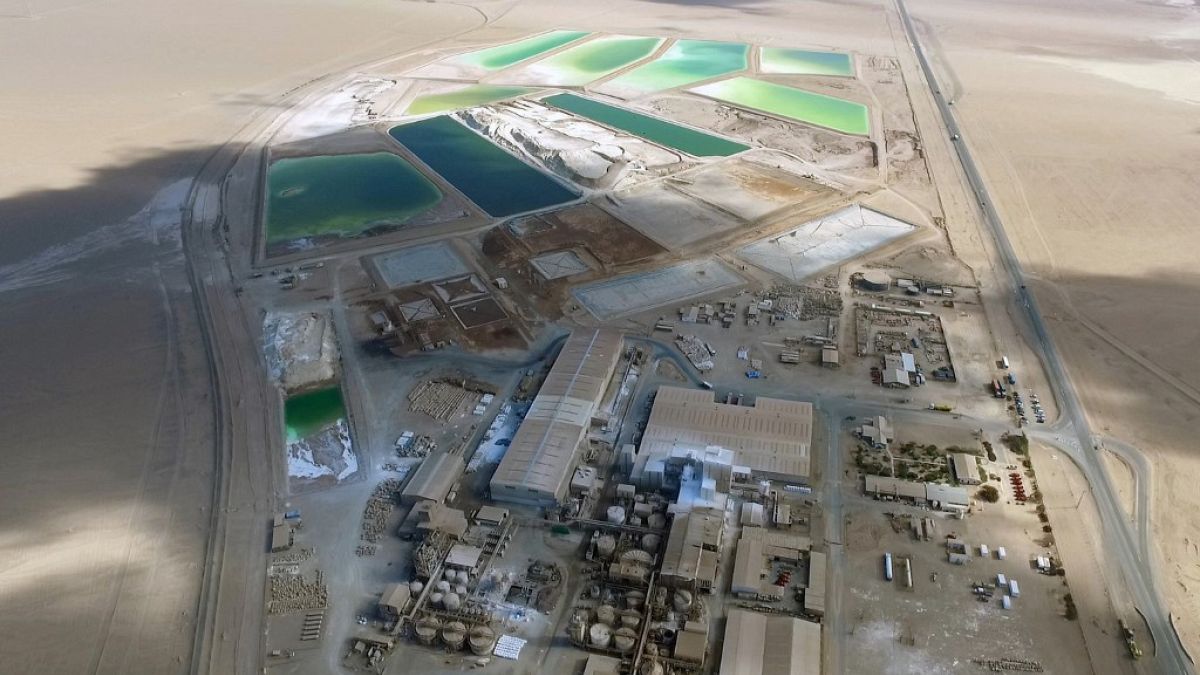 L'usine de traitement de la mine de lithium dans le désert d'Atacama, Chili, photo du 26 décembre 2016