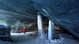 Switzerland's 20-metre tall ice cave is situated above the small village of Les Diablerets Switzerland's 20-metre tall ice cave is situated above the small village of Les Diablerets