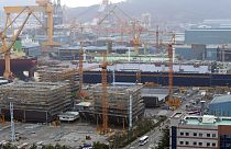 Eine Daewoo-Werft im südkoreanischen Geoje im Jahr 2017