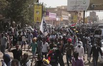 من تظاهرة خرجت في 13 يناير-كانون الثاني في الخرطوم ضدّ الانقلاب العسكري 