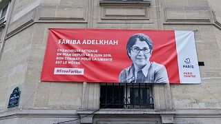 عکسی از فریبا عادلخواه روی دیوار ساختمان شهرداری پاریس