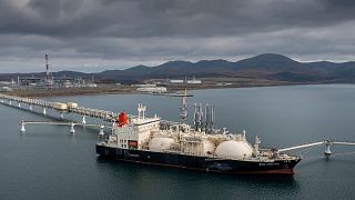 The tanker Sun Arrows loads its cargo of liquefied natural gas from the Sakhalin-2 project in the port of Prigorodnoye, Russia, on Friday, Oct. 29, 2021.