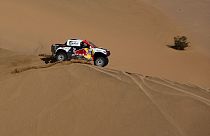 La Toyota du pilote qatari Nasser Al-Attiyah lors de la 11ème étape, le 13/01/2022