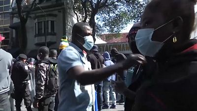Los inmigrantes haitianos se concentraron frente a la Comisión de Ayuda al Refugiado