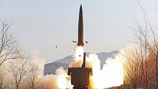 صورة نشرتها وزارة دفاع كوريا الشمالية لعملية إطلاق الصاروخ  