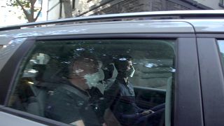Novak Djokovic im Auto auf der Fahrt zu m Büro seiner Anwälte  am  16.1.2022 in Melbourne