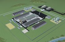 A NuScale cég moduláris nukleáris reaktorjának modellje