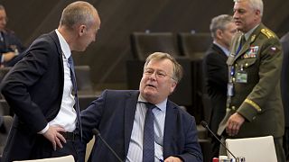 Claus Hjort Frederiksen akkori védelmi miniszter a NATO brüsszeli tanácskozásán