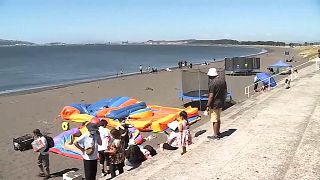 Los Chilenos se retiraron de las playas y las zonas de riesgo, 15/1/2022, Playa Lenga, Chile