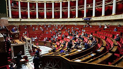 L'Assemblée nationale quelques minutes avant l'ultime vote sur le pass vaccinal, Paris (France), le 16 janvier 2022 