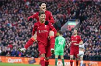 لاعبو ليفربول أثناء المباراة