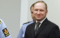  اليميني المتطرف النرويجي آندرس بيهرينغ بْريفيك، خلال جلسة محاكمة بأوسلو، آب/أغسطس 2012