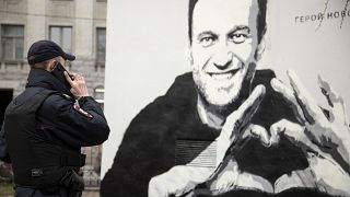 Граффити с изображением Алексея Навального в Санкт-Петербурге. Апрель 2021 года.