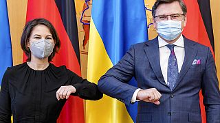 Die deutsche Außenministerin Annalena Baerbock und ihr ukrainischer Amtskollege Dmytro Kuleba in Kiew, 17.01.2021