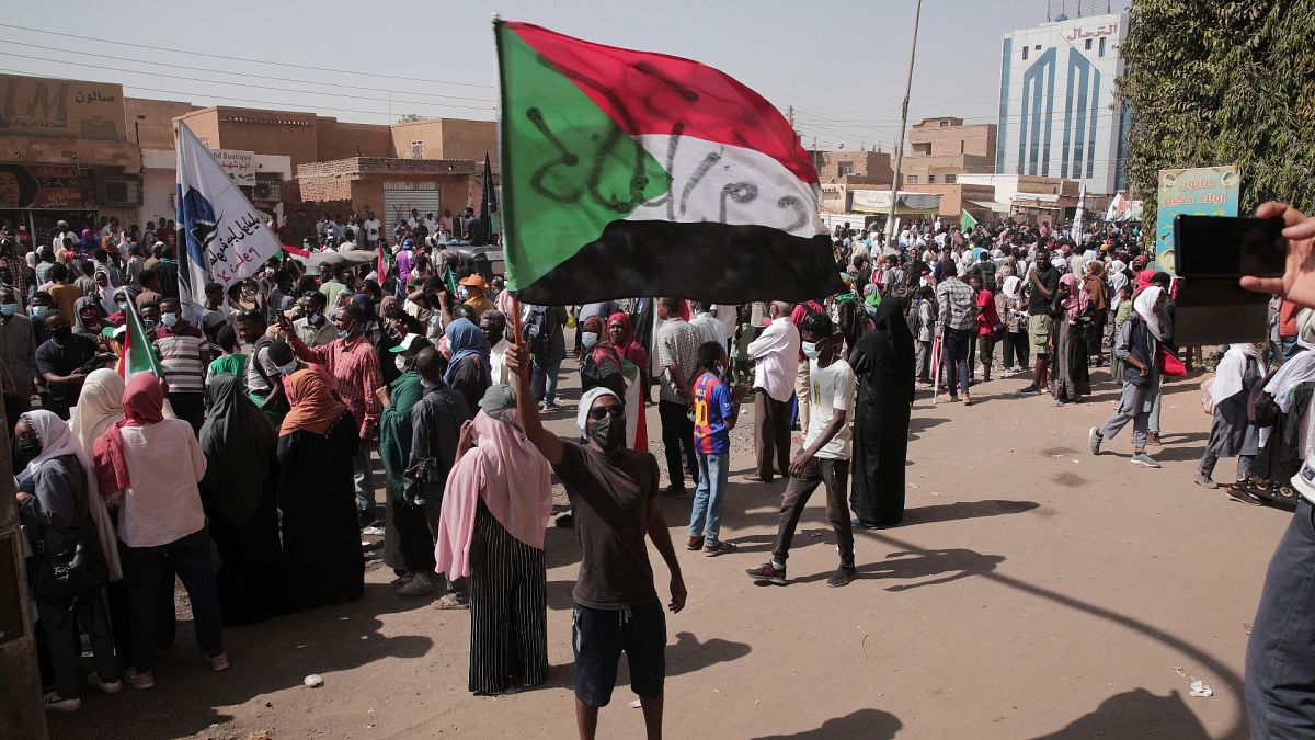 من احتجاج في الخرطوم اليوم، 17 يناير-كانون الثاني ضدّ الحكم العسكري 