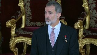 El rey Felipe VI de España da un discurso, 17/1/2022, Madrid, España