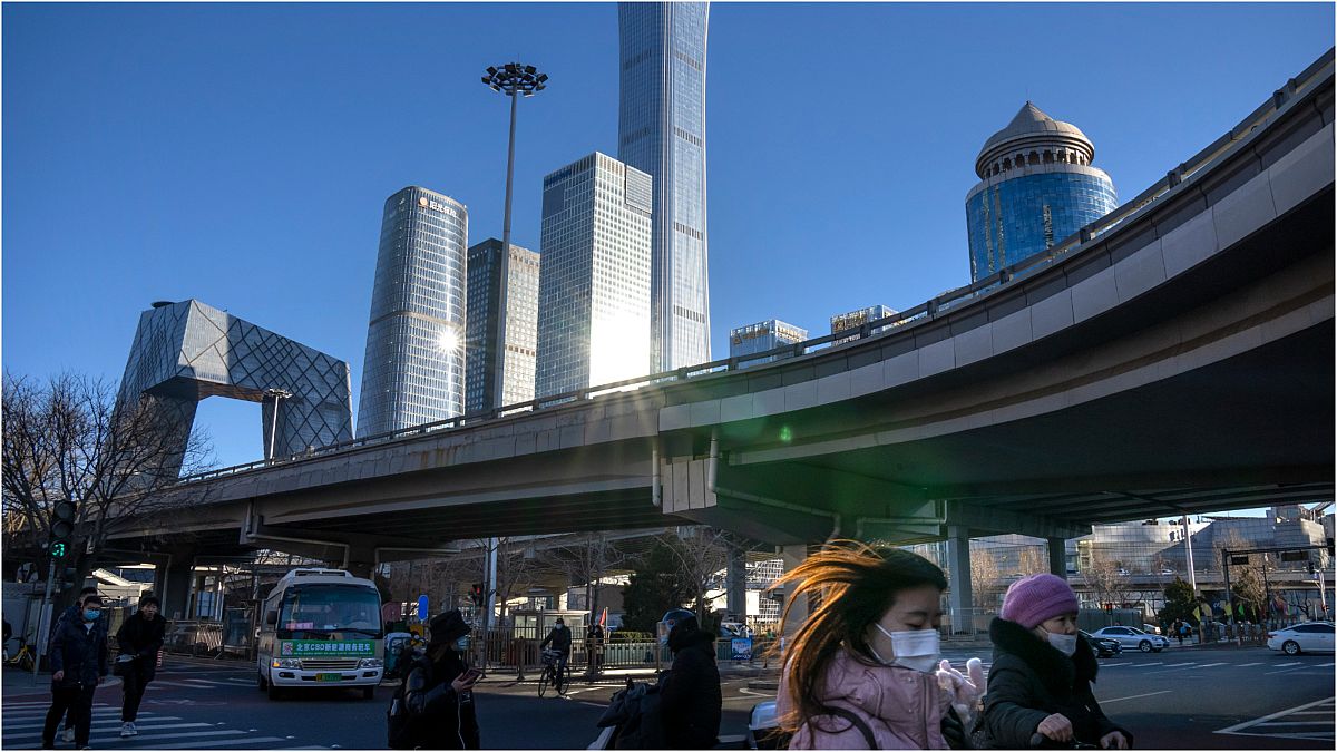 المنطقة التجارية وسط العاصمة الصينية، بكين 13 يناير 2022