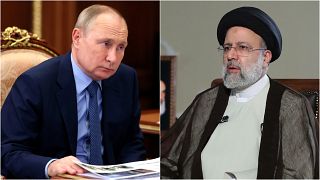 الرئيس الروسي فلاديمير بوتين ونظيره الإيراني إبراهيم رئيسي