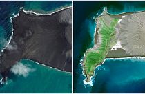 صور الأقمار الصناعية تظهر أضرارا جسيمة في أرخبيل تونغا بعد تسونامي