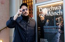 Russian director Kirill Serebrennikov poses after a press conference in Hamburg, Germany, on January 14, 2022.