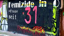 شمار زنان کشته شده در اتریش روی یک نقاشی دیواری