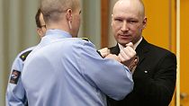 Anders Breivik en el tribunal, Oslo, Noruega 15/3/2016