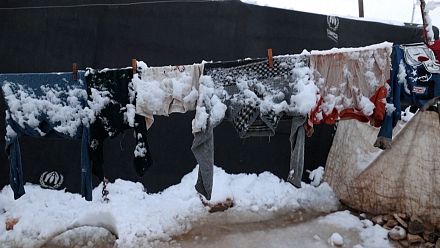  Snowstorm hits displaced people in Afrin.