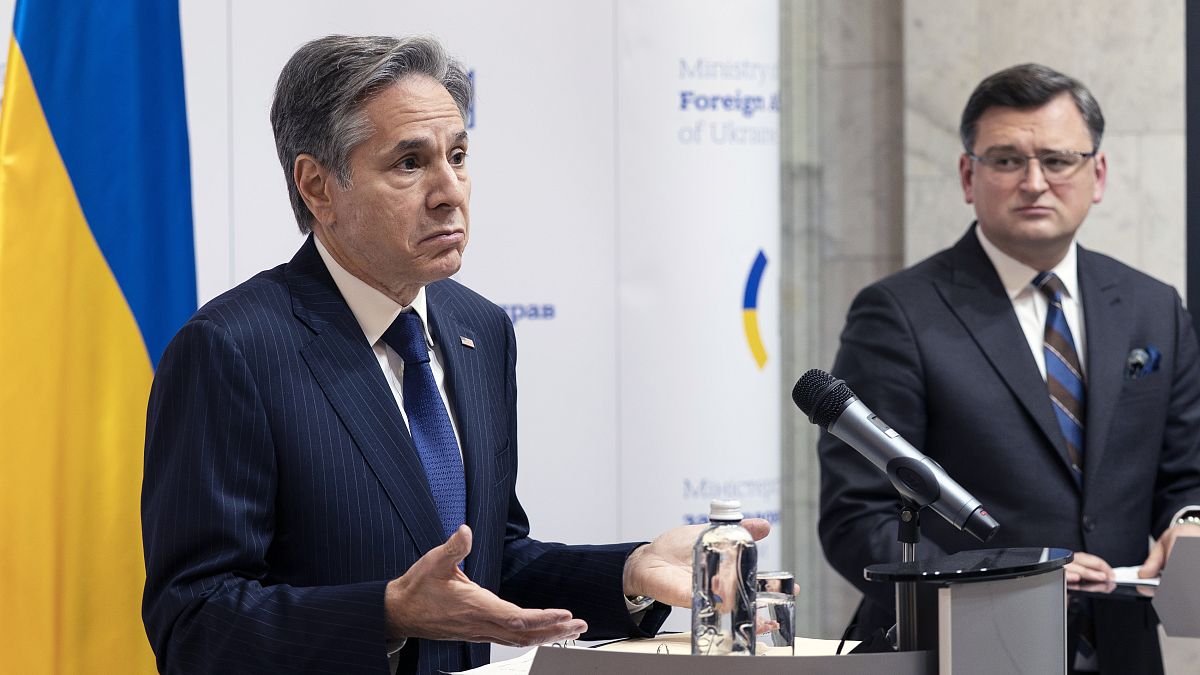 Le Secrétaire d'Etat américain Antony Blinken, lors de sa visite à Kiev (Ukraine), dans le contexte de tensions avec la Russie - 19/01/2022
