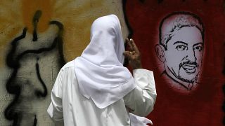 جدارية في البحرين للناشط عبد الهادي الخواجة