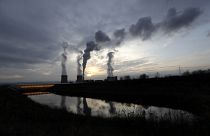 Вид на теплоэлектростанцию у угольной шахты "Туров" в Польше