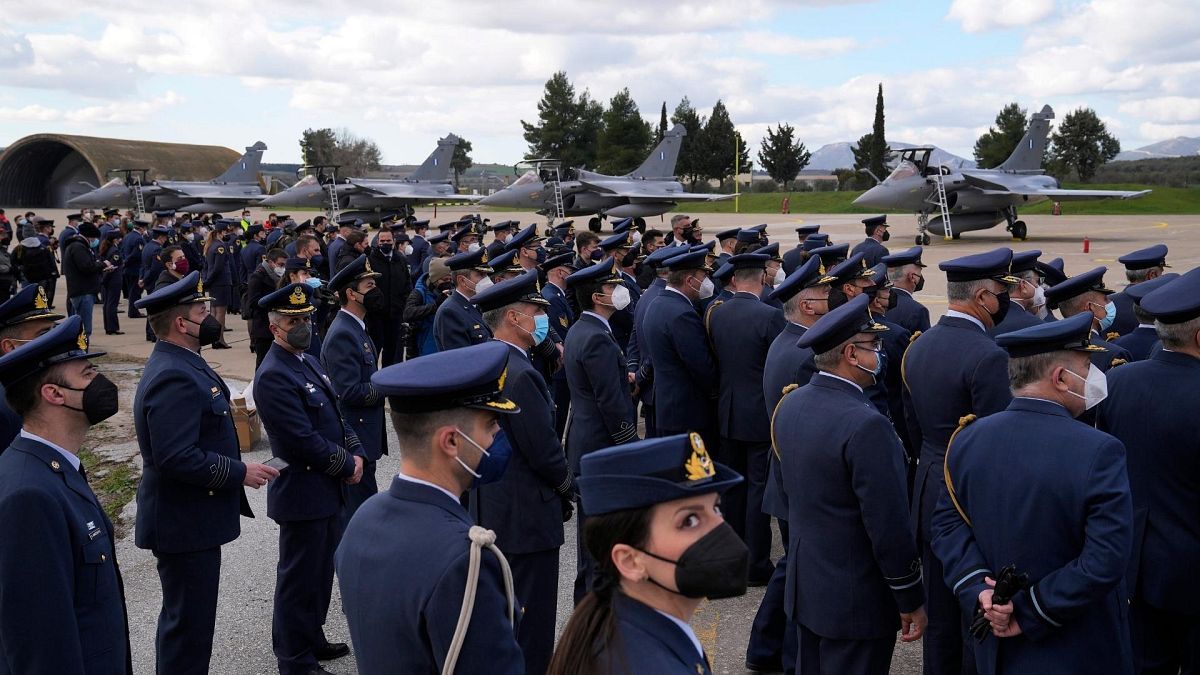 Greek Air Force receives six jets, the first major delivery to result from multi-billion euro defence deals sealed with France last year.
