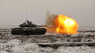 تانک روسی در نزدیکی مرزهای اوکراین