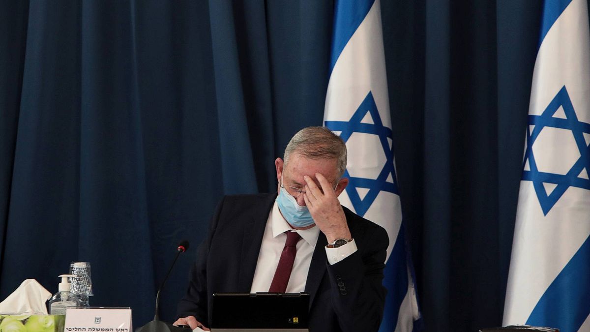 وزير الدفاع الإسرائيلي بيني غانتس يحضر الاجتماع الأسبوعي لمجلس الوزراء، القدس 5 يوليو 2020