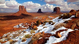 Snow in the desert.