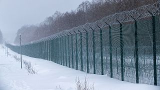 دیواری مرزی بین لیتوانی و بلاروس که برای جلوگیری از ورود پناهجویان ساخته شده است