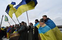 Живая цепь на Днепре в День единства Украины